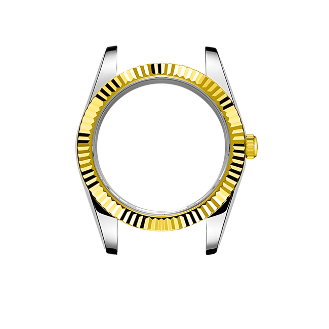 Contour cannelé argent et or jaune
