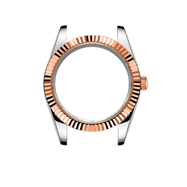 Contour cannelé argent et or rose